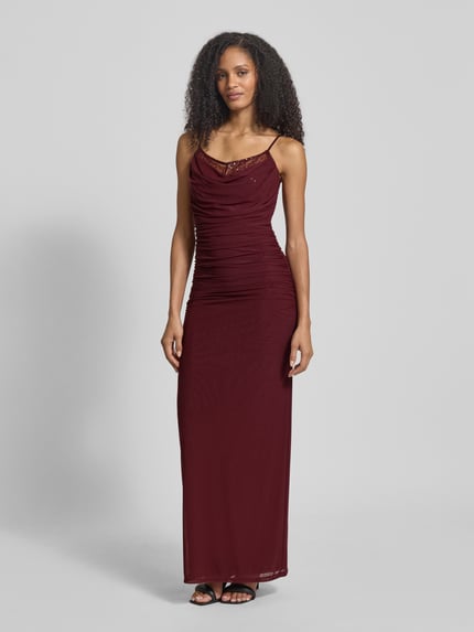 VM by Vera Mont Abendkleid mit Spitzenbesatz Bordeaux 4