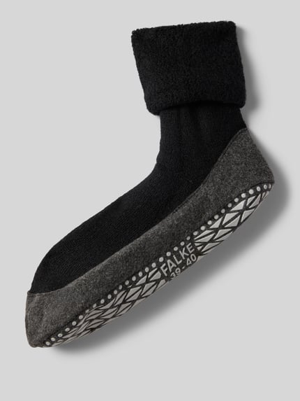 FALKE Kapcie z elastycznym prążkowanym ściągaczem model 'COSYSHOES' Czarny 1