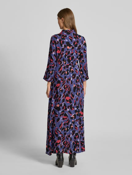 YAS Maxi-jurk met knoopsluiting, model 'SAVANNA' Rookblauw - 5