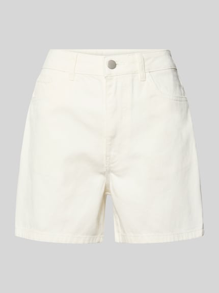 Produktfoto, Regular Fit Jeansshorts aus Baumwoll-Mix Modell 'ABBI' von Pieces in heller Denim-Optik, 5-Pocket-Design, glatte Textur