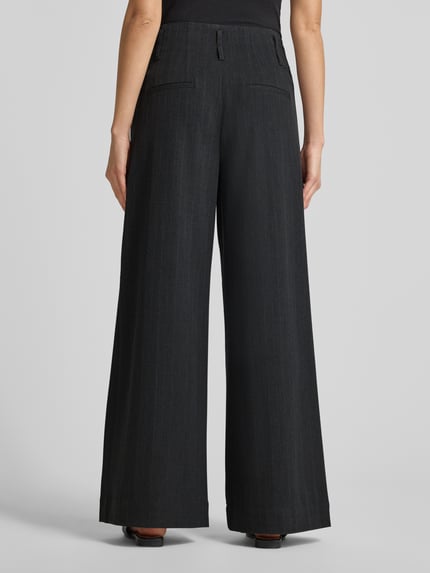 My Essential Wardrobe High waist stoffen broek met wijde pijpen, model 'Luna' Antraciet - 5