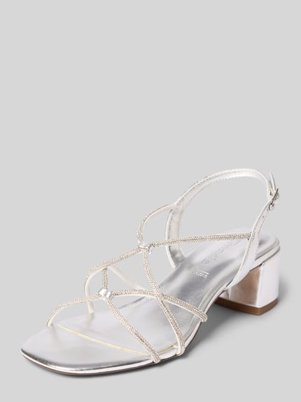Tamaris Sandalette mit Strasssteinbesatz Silber 1