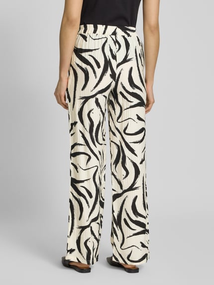 VILA Loose Fit Stoffhose mit Strukturmuster Modell 'CLO' Offwhite 5