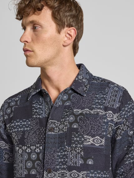 Les Deux Regular Fit Hemdjacke in Denim-Optik Marine 3