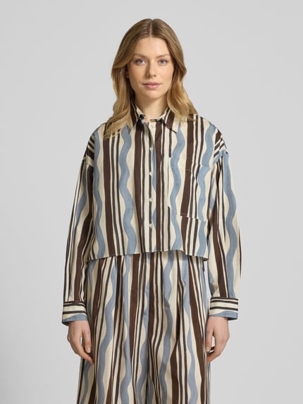 Weekend Max Mara Regular fit blouse met overhemdkraag, model 'RAGTIME' Lichtblauw - 4