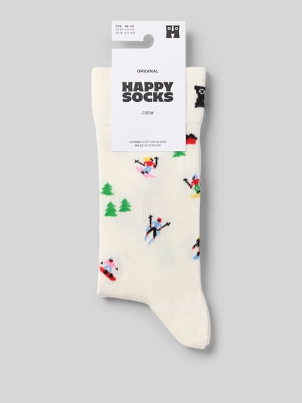 Happy Socks Socken aus elastischem Baumwoll-Mix Modell 'DOWN THE SLOPE' Offwhite 3