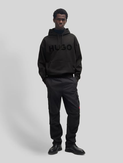 HUGO Oversized Hoodie aus reiner Baumwolle Modell 'DITCHLE' Black 1