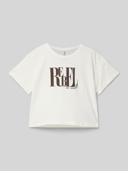 ONLY Regular Fit Crop Top aus reiner Baumwolle Modell 'LEONA' Offwhite 1