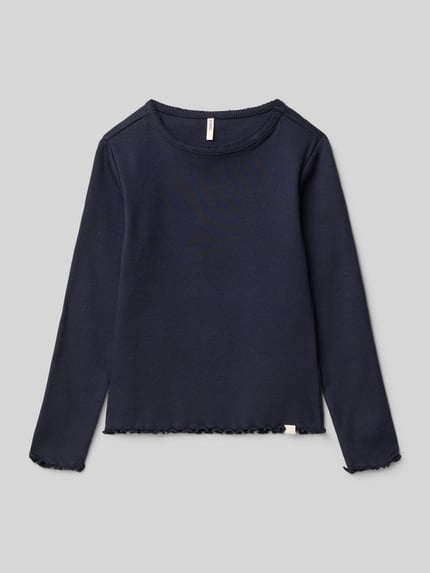 ONLY Slim fit shirt met lange mouwen van katoenmix, model 'TRINNY LIFE' Marineblauw - 1