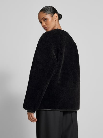 Jake*s Collection Teddyjack met knoopsluiting en steekzakken Zwart - 5