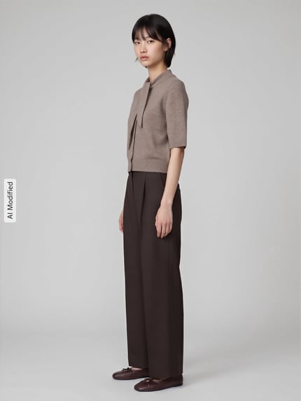 CAMBIO Fashion Fit Bundfaltenhose mit Schurwoll-Anteil Modell 'Addison' Dunkelbraun Melange 1