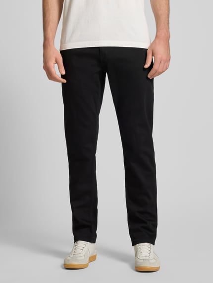 REVIEW Slim Fit Jeans im klassischen Five-Pocket-Design Black 4