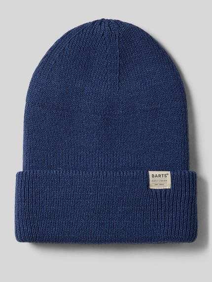 Barts Mütze mit Umschlag und Label-Detail Modell 'KINABALU' Jeansblau 1