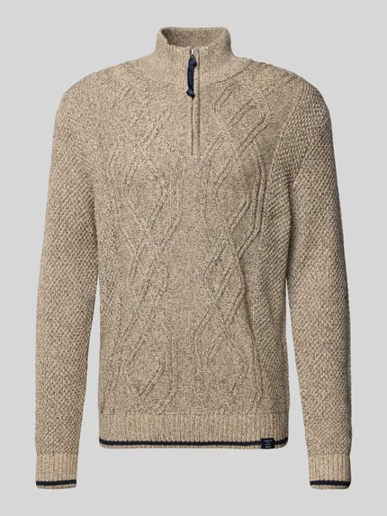 LERROS Strickpullover mit Troyer-Kragen Beige 2