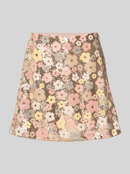 YAS High Waist Minirock mit Pailletten Modell 'LALEA' Rosa 2
