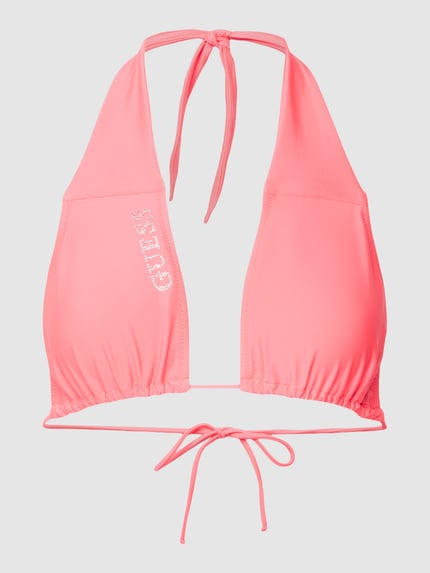 GUESS Bikini-Oberteil mit Label-Print Neon Pink 1