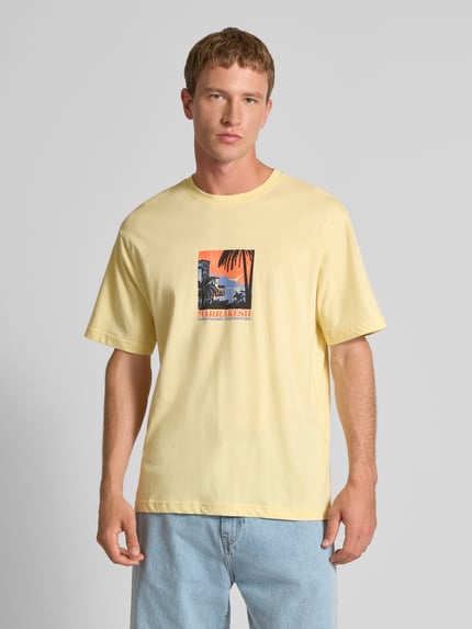 ONLY & SONS Relaxed Fit T-Shirt aus reiner Baumwolle Modell 'BEANE' GELB 4