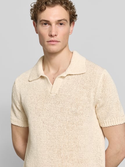 Marc O'Polo Regular Fit Strick-Shirt mit Polokragen Offwhite 3
