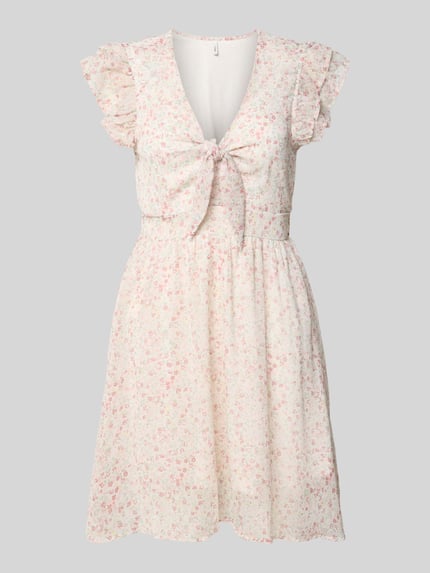 ONLY Getailleerd chiffon jurk met abstract motief, model 'ASTA LIFE' Rosé - 2