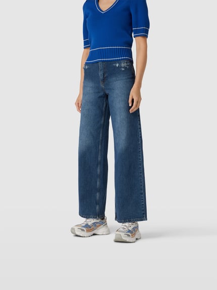 BAUM & PFERDGARTEN loose fit jeans in destroyed-look Donkerblauw - 4