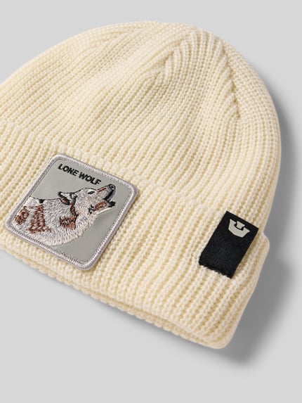 GOORIN BROS. Czapka beanie z naszywką z motywem model ‘THE LONE BEANIE’ Złamany biały 2