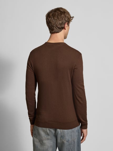 Blend Strickpullover mit Rundhalsausschnitt Modell 'BAGGE' Mittelbraun 5
