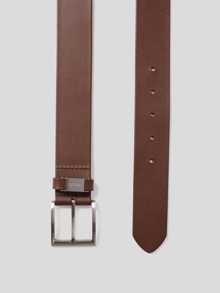 BOSS Riem in leerlook Donkerbruin - 3