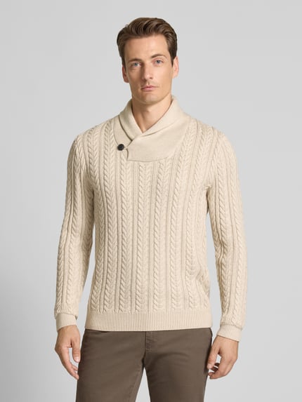 JACK & JONES Premium Gebreide pullover met opstaande kraag Beige - 4