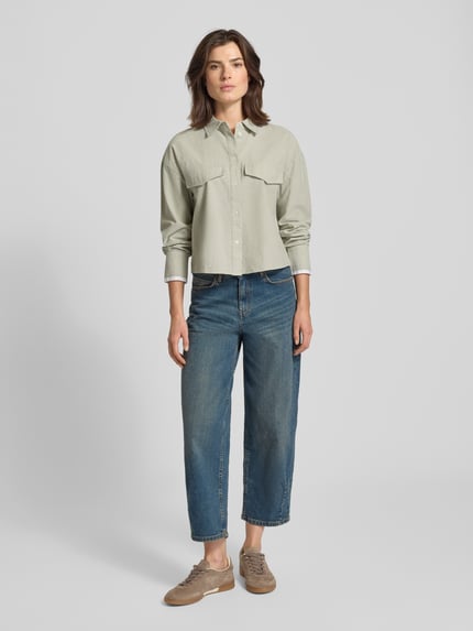 OPUS Overhemdblouse met knoopsluiting, model 'Finsi' Mintgroen - 1
