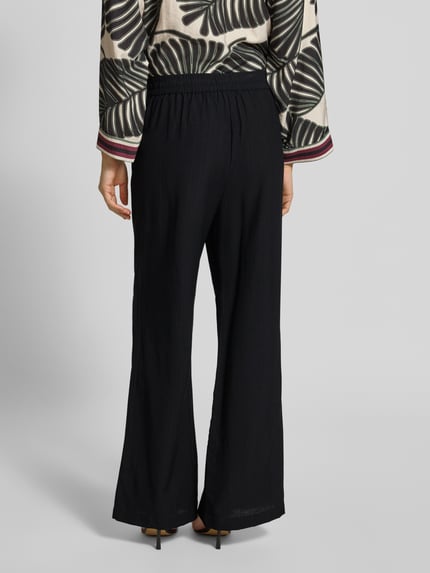 Christian Berg Woman Selection Flared fit stoffen broek van viscosemix Zwart - 5