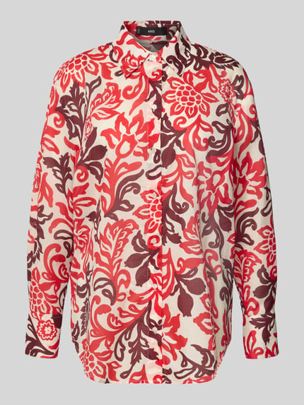 MANGO Regular Fit Bluse im Allover-Look Modell 'JULIA' Rot 2