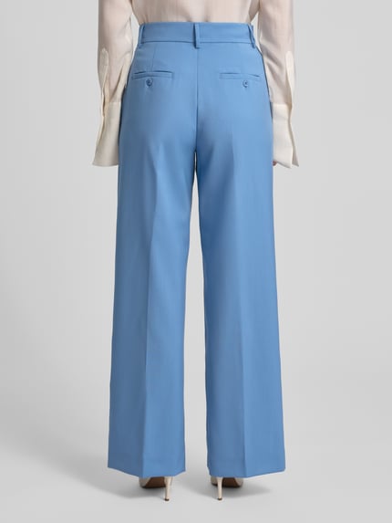 Weekend Max Mara Spodnie z zakładkami w pasie o kroju regular fit z czystej żywej wełny model „VISIVO” Jasnoniebieski 5