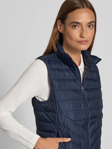 s.Oliver RED LABEL Slim fit bodywarmer met opstaande kraag Marineblauw - 3