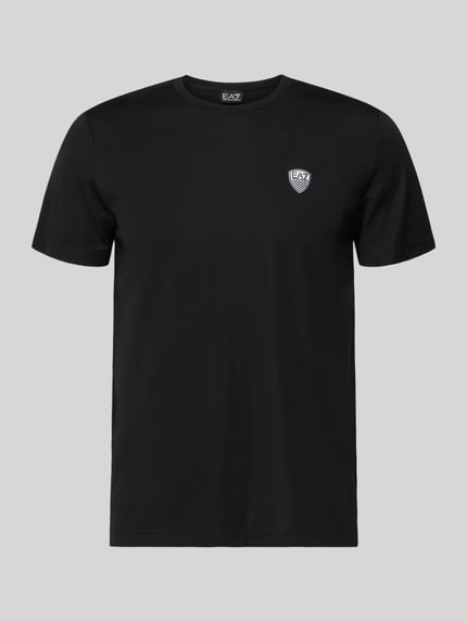T-Shirt aus Viskose-Mix mit Label-Patch Shop The Look MANNEQUINE