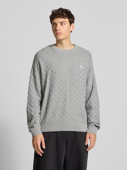 REVIEW Regular fit pullover in gebreide look Lichtgrijs gemêleerd - 4