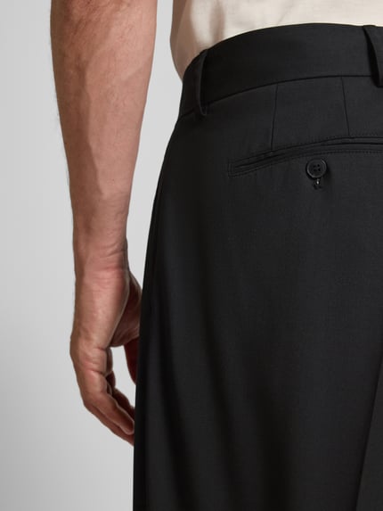 ANNARR Straight Leg Stoffhose mit Bundfalten Modell 'FELL' Black 3
