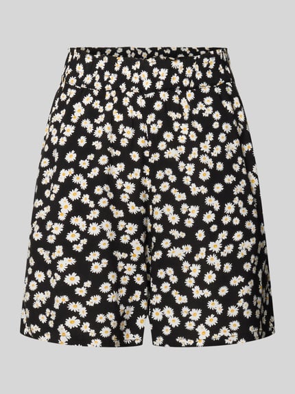 Produktfoto, Loose Fit Shorts aus reiner Viskose Modell 'EASY JOY' von Vero Moda mit Allover-Blumenmuster, elastischem Bund und Eingrifftaschen