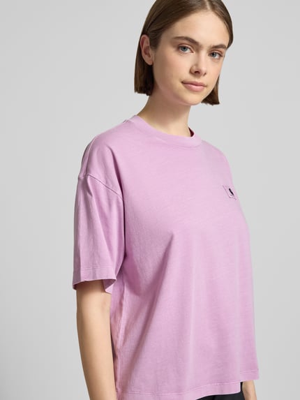 Carhartt Work In Progress T-shirt met labelpatch model 'Nelson' Paars gemêleerd - 3