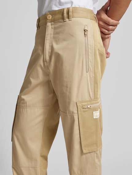 Kenzo Spodnie cargo z wyhaftowanym logo Beżowy 3