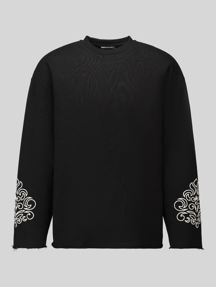 Don´t Waste Culture Sweatshirt mit Stickereiärmeln Modell 'ONA' Black 2