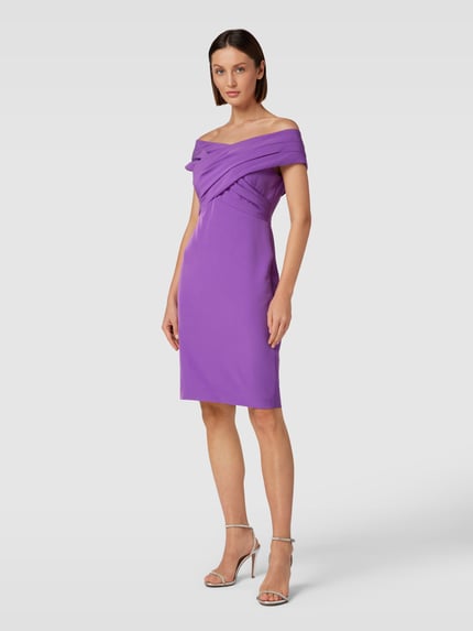 Lauren Ralph Lauren Knielanges Cocktailkleid in Wickel-Optik Modell 'IRENE' Fuchsia 1