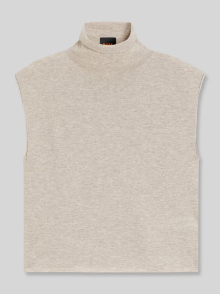BOSS Orange Pullover aus Kaschmir Wolle mit Rollkragen Sand Melange 2