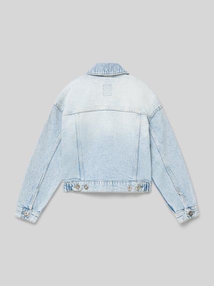 Produktfoto, Regular Fit jeansjack model 'Emira' van Garcia van elastische katoenmix met platte kraag, borstzakken, steekzakken, knoopsluiting, ruglengte maat 140: 43 cm, schouderbreedte: 45 cm, mouwlengte: 45 cm