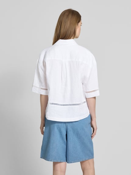 Christian Berg Woman Blouse met extra brede schouders en kentkraag Wit - 5