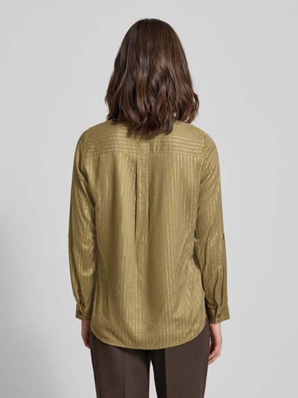VERO MODA Bluzka koszulowa o kroju regular fit z mieszanki wiskozy model ‘BUMPY’ Oliwkowy 5