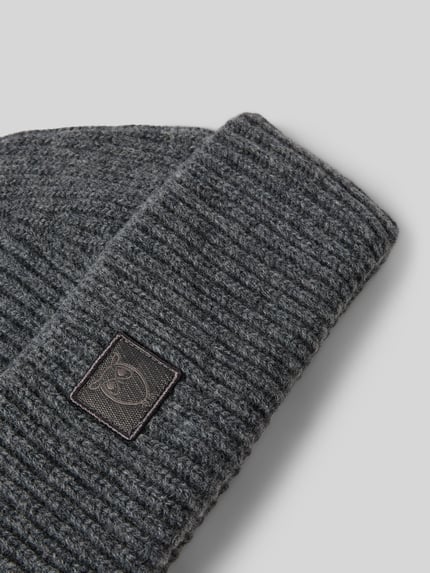 KnowledgeCotton Apparel Mütze aus echter Lammwolle Modell 'Low' Anthrazit Melange 2