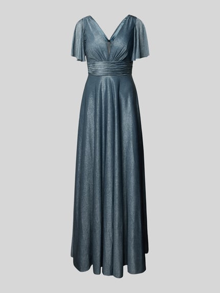 LUXUAR FASHION Abendkleid in schimmerndem Design Rauchblau 2
