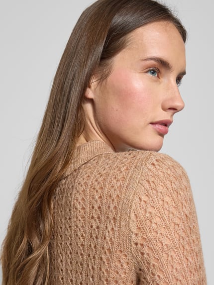 MANGO Strickpullover mit Polokragen Camel 3