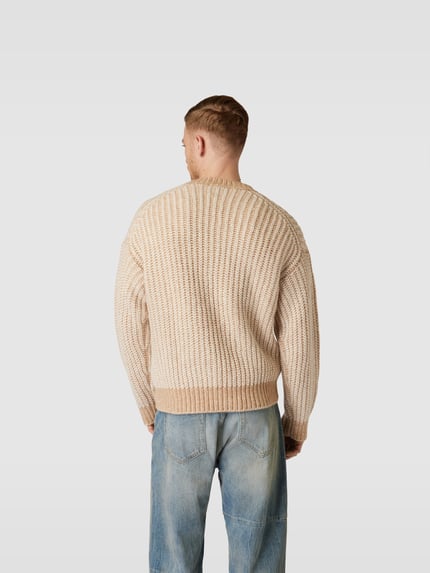 Filippa K Sweter w dzianinowym wyglądzie Camel 5
