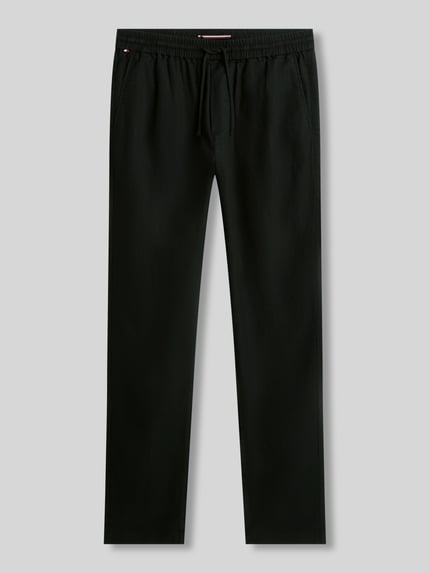 Tommy Hilfiger Tapered Chino aus Leinen-Mix mit Tunnelzug Modell 'HARLEM' Black 2
